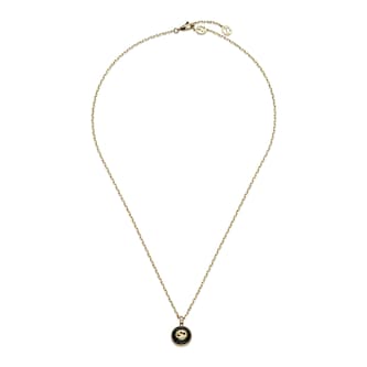 Gucci Gucci Interlocking 18K Yellow Gold Diamond & Black Onyx Necklace