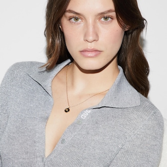 Gucci Gucci Interlocking 18K Yellow Gold Diamond & Black Onyx Necklace