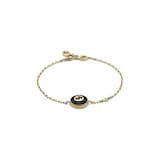 GUCCI Gucci Interlocking 18K Yellow Gold Diamond & Black Onyx Bracelet