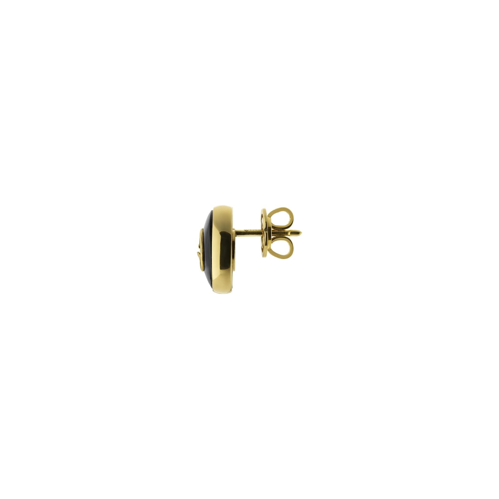Gucci Gucci Interlocking 18K Yellow Gold Black Onyx Stud Earrings