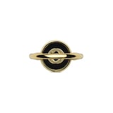 GUCCI Gucci Interlocking 18K Yellow Gold Diamond & Black Onyx Ring - Size 6