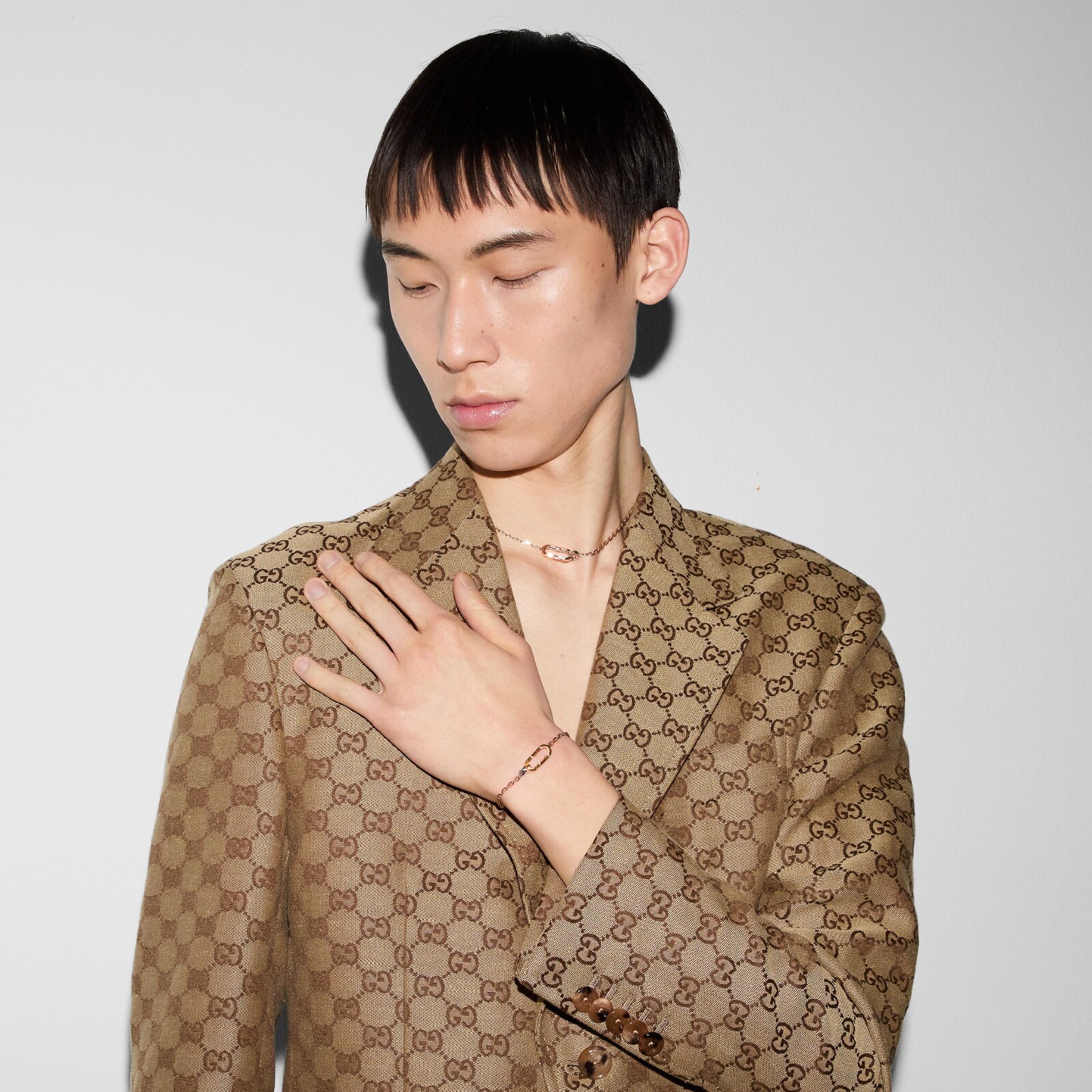 Gucci Gucci Link To Love 18K Rose & White Gold Bracelet