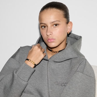 Gucci Gucci Link To Love 18K Yellow Gold 14.5mm Hoop Earrings