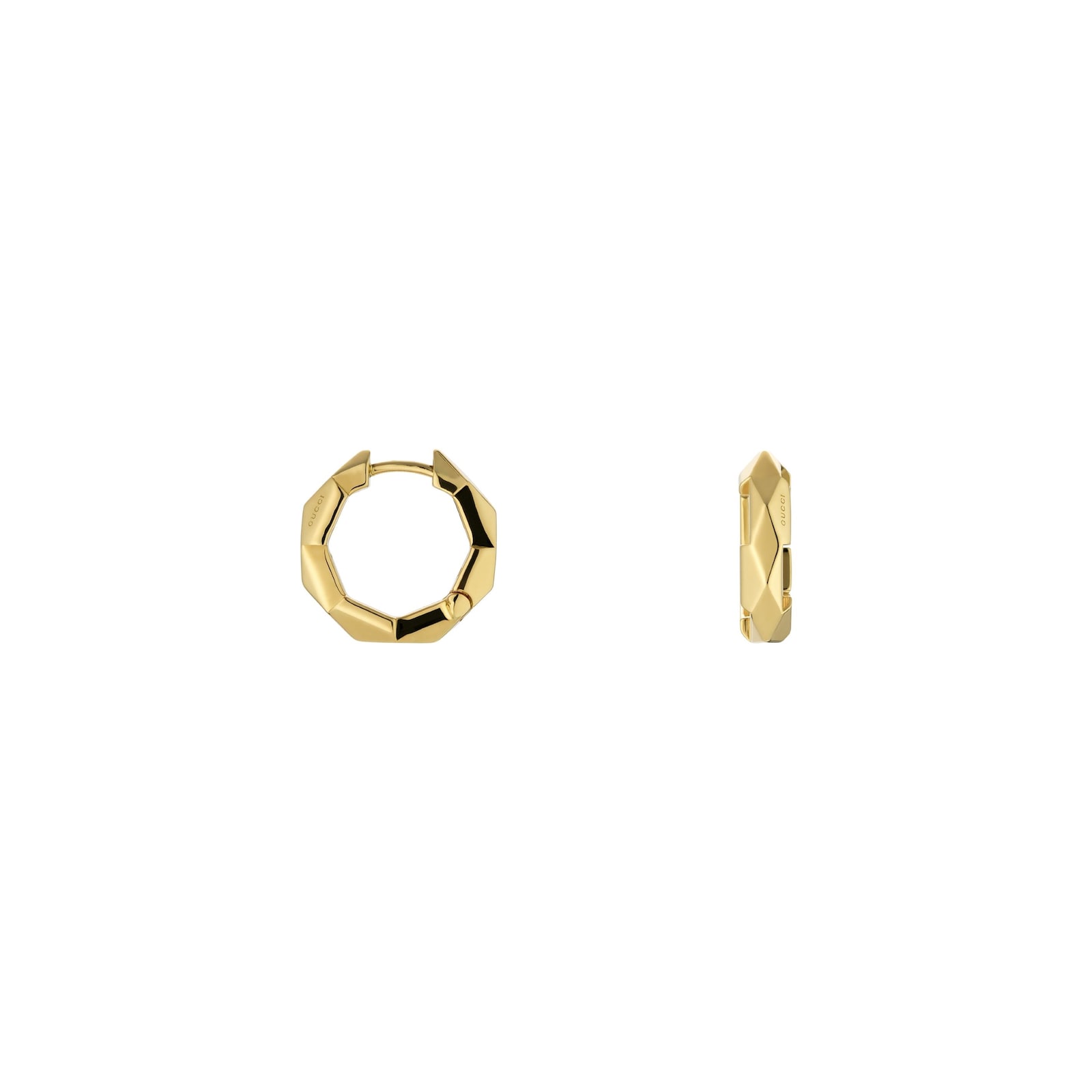 Gucci Gucci Link To Love 18K Yellow Gold 14.5mm Hoop Earrings