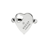 GUCCI Sterling Silver Trademark Heart Motif Ring - Size 6