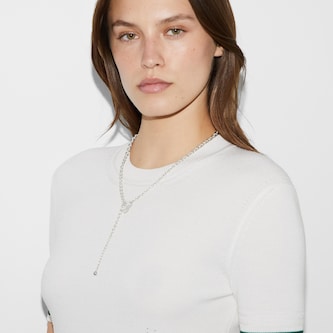 Gucci Sterling Silver Trademark Heart Motif Lariat Necklace