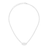 GUCCI Sterling Silver Trademark Oval Necklace