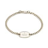 GUCCI Sterling Silver Trademark Oval Tag Bracelet