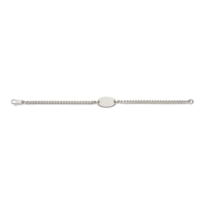 GUCCI Sterling Silver Trademark Oval Tag Bracelet