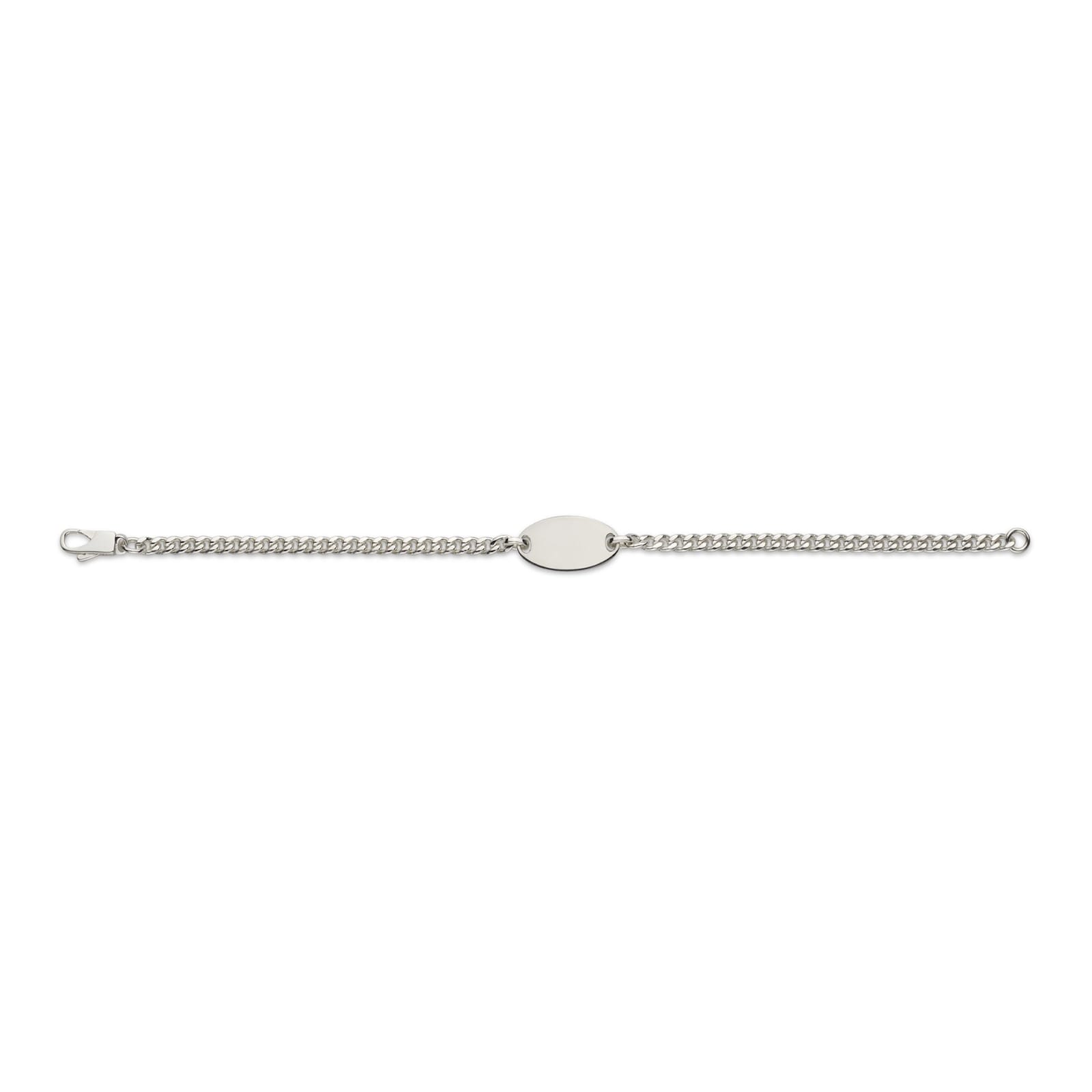 Gucci Sterling Silver Trademark Oval Tag Bracelet