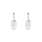 GUCCI Sterling Silver Trademark Oval Tag Drop Earrings