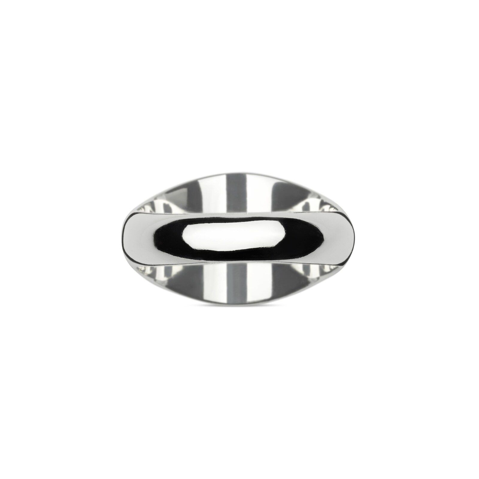Gucci Sterling Silver Trademark Chevalier Oval Ring