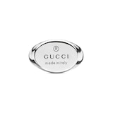 GUCCI Sterling Silver Trademark Chevalier Oval Ring