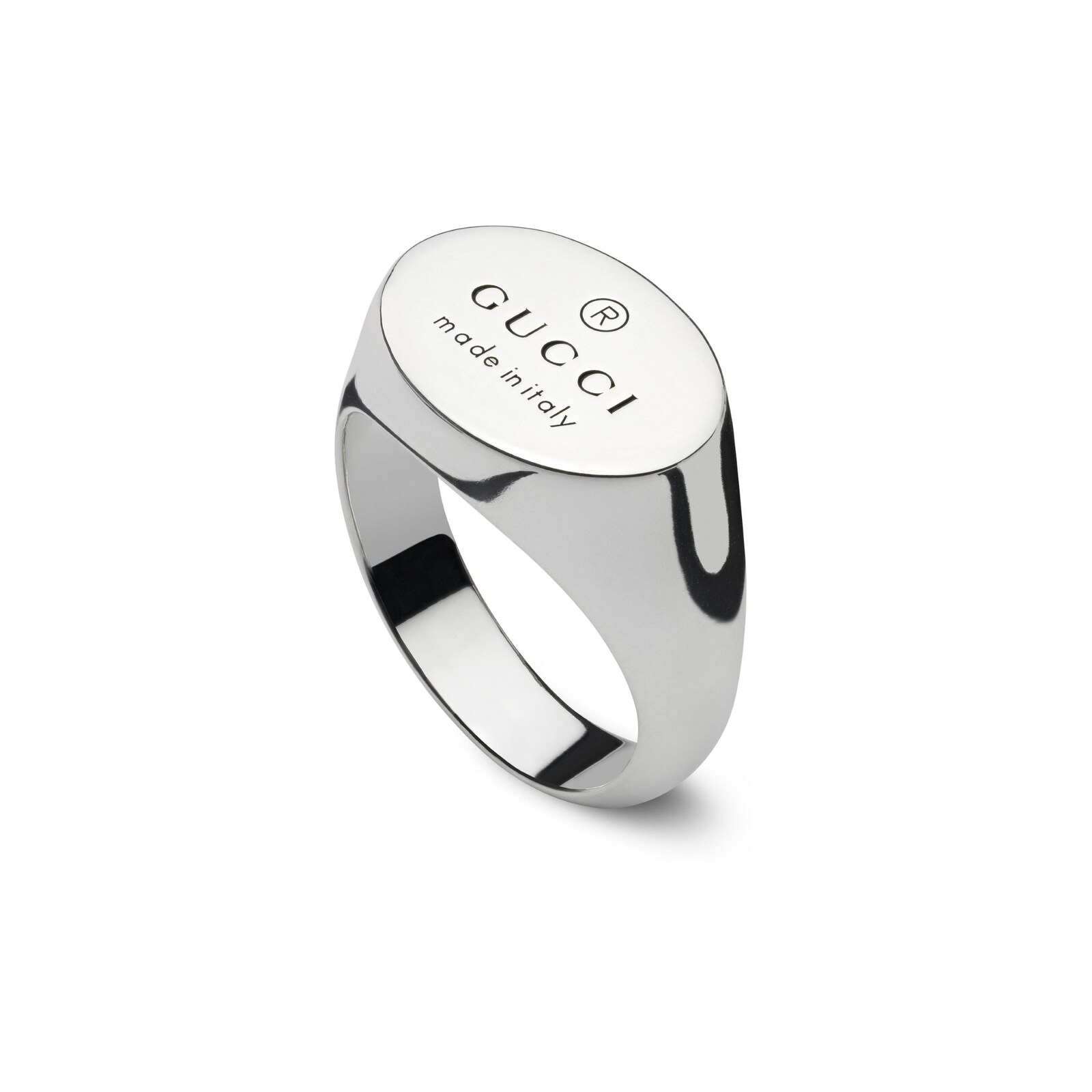 Gucci Sterling Silver Trademark Chevalier Oval Ring