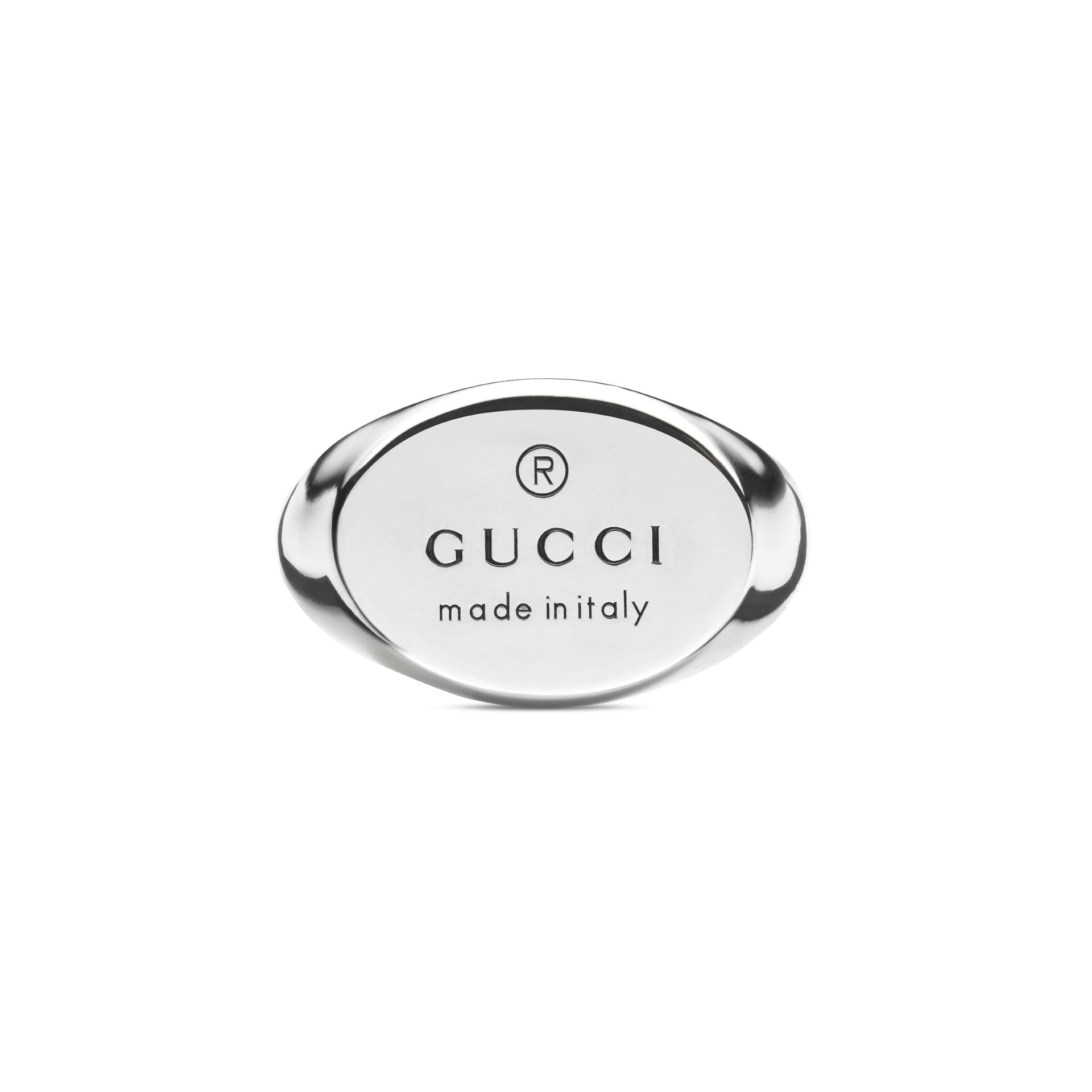 Gucci Sterling Silver Trademark Chevalier Oval Ring Gucci Sterling Silver Trademark Chevalier Oval Ring