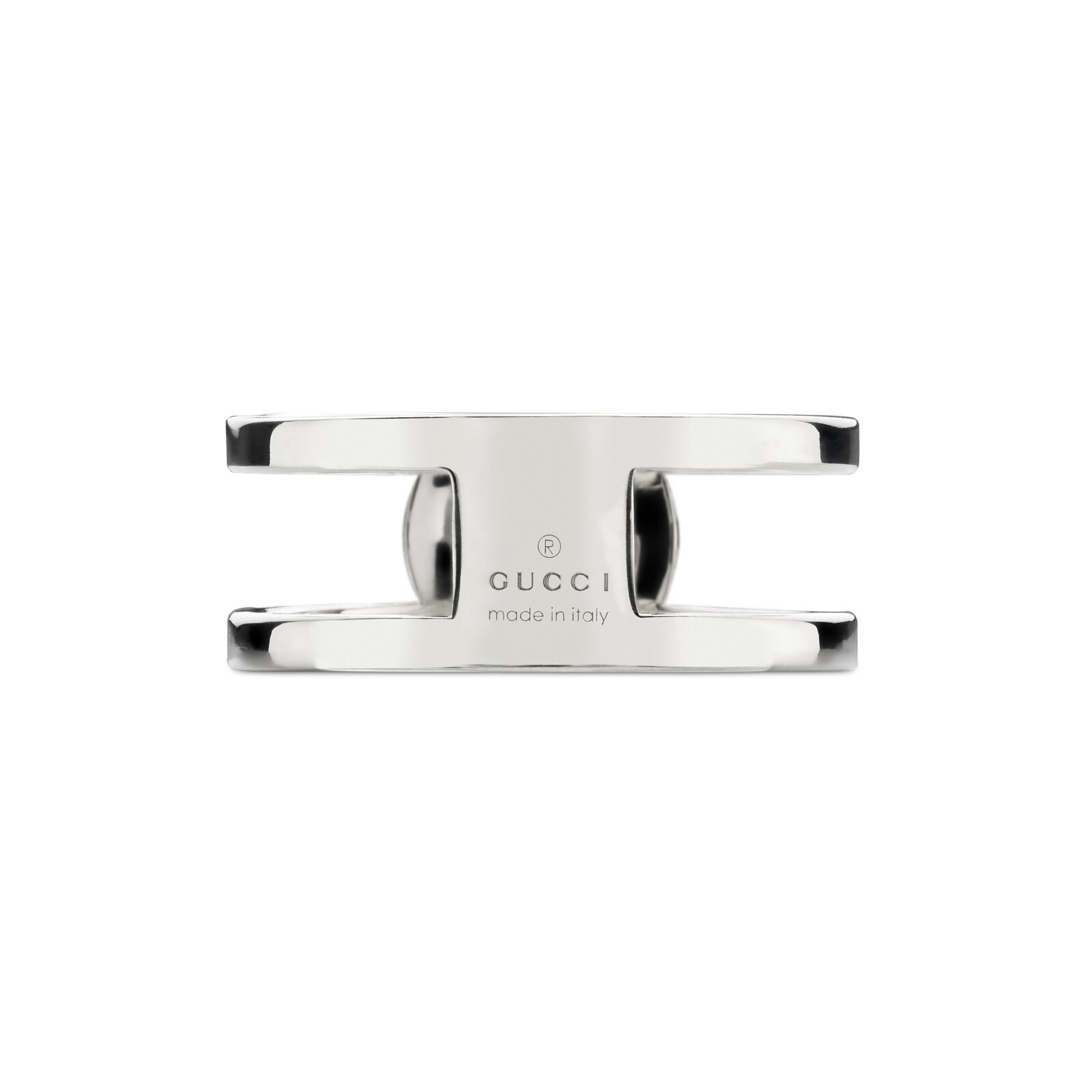 Gucci Gucci Interlocking Sterling Silver 8.8mm Double Row Ring - Size 6
