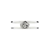 GUCCI Gucci Interlocking Sterling Silver 6mm Double Row Ring - Size 6