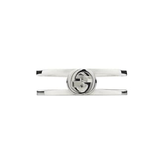 Gucci Gucci Interlocking Sterling Silver 6mm Double Row Ring - Size 6.5 Gucci Gucci Interlocking Sterling Silver 6mm Double Row Ring - Size 6.5