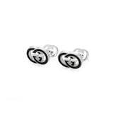 Gucci Gucci Interlocking Sterling Silver & Black Cufflinks