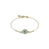 Gucci Gucci Interlocking 18K Yellow Gold Amazonite & Diamond Bracelet - Size Medium