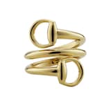 Gucci Gucci Horsebit 18K Yellow Gold Contrarie Ring - Size 6.25