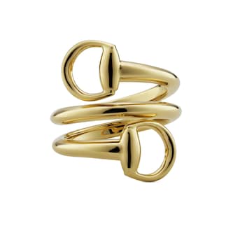 Gucci Gucci Horsebit 18K Yellow Gold Contrarie Ring - Size 6.5