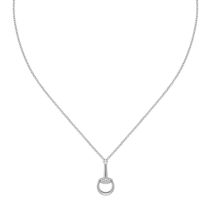 Gucci Gucci Horsebit 18K White Gold Diamond Necklace