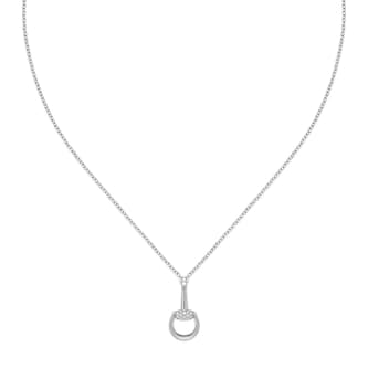 Gucci Gucci Horsebit 18K White Gold Diamond Necklace