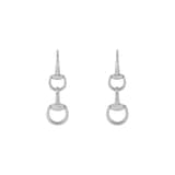 Gucci Gucci Horsebit 18K White Gold Diamond Drop Earrings