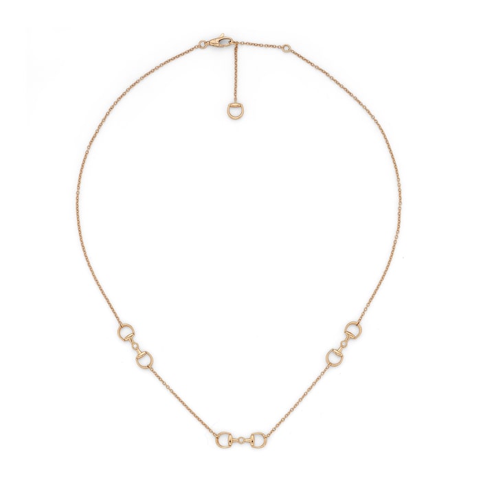 Gucci Gucci Horsebit 18K Rose Gold Diamond Pendant Necklace