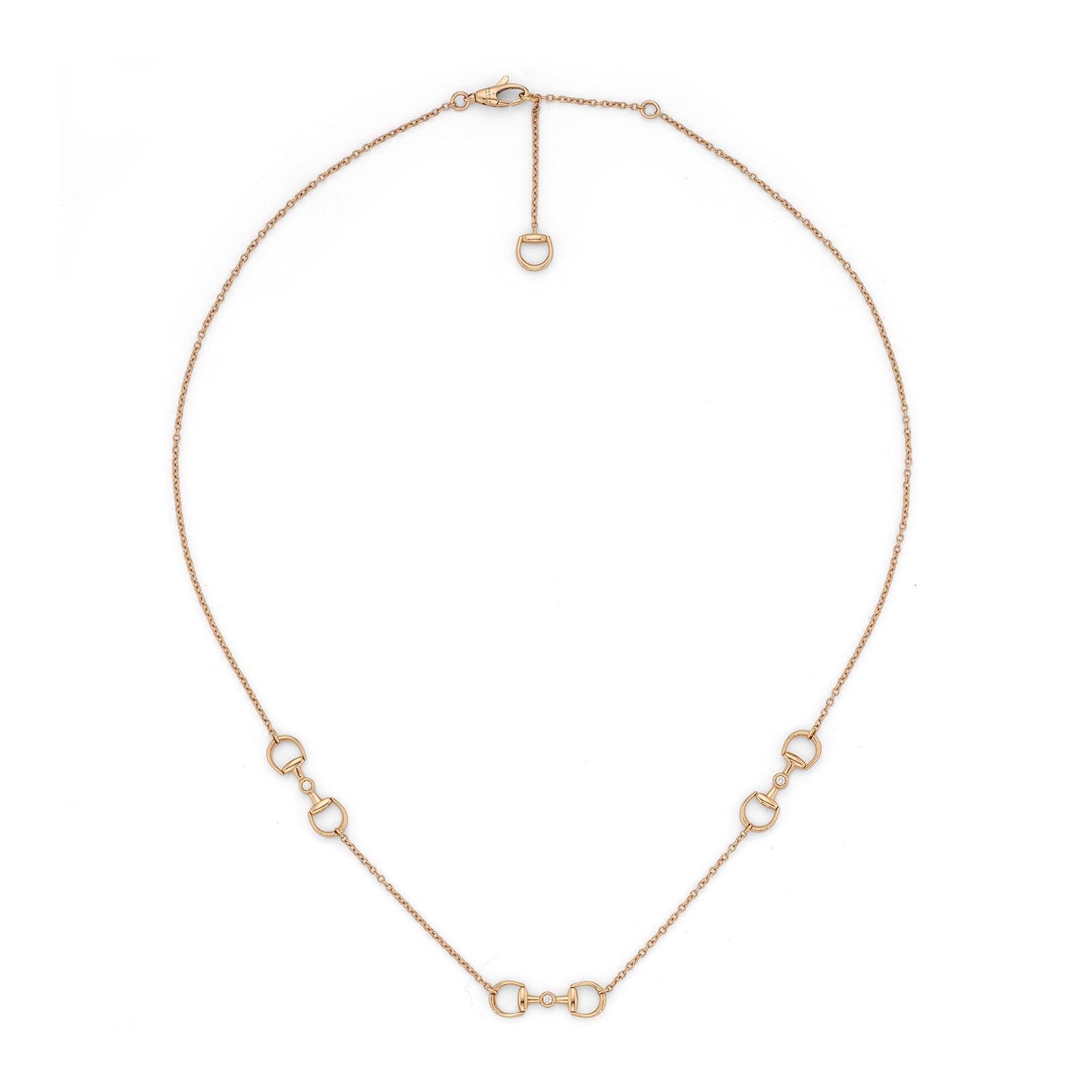 Gucci Gucci Horsebit 18K Rose Gold Diamond Pendant Necklace
