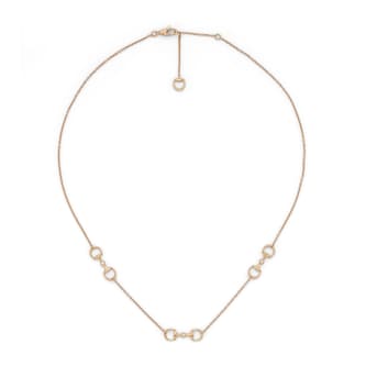Gucci Gucci Horsebit 18K Rose Gold Diamond Pendant Necklace