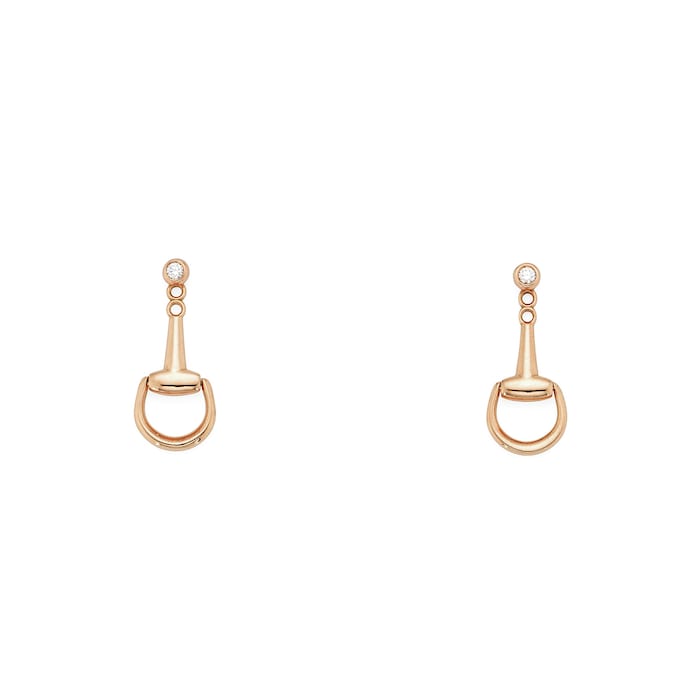 Gucci Gucci Horsebit 18K Rose Gold Diamond Station Necklace