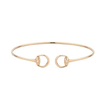 Gucci Gucci Horsebit 18K Rose Gold Diamond Bracelet - Size Medium