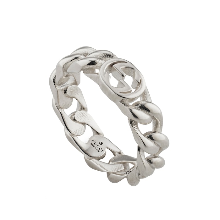 Gucci Gucci Interlocking Sterling Silver Link Ring - Size 6