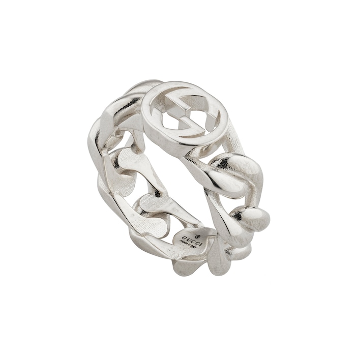 Gucci Gucci Interlocking Sterling Silver Link Ring - Size 6