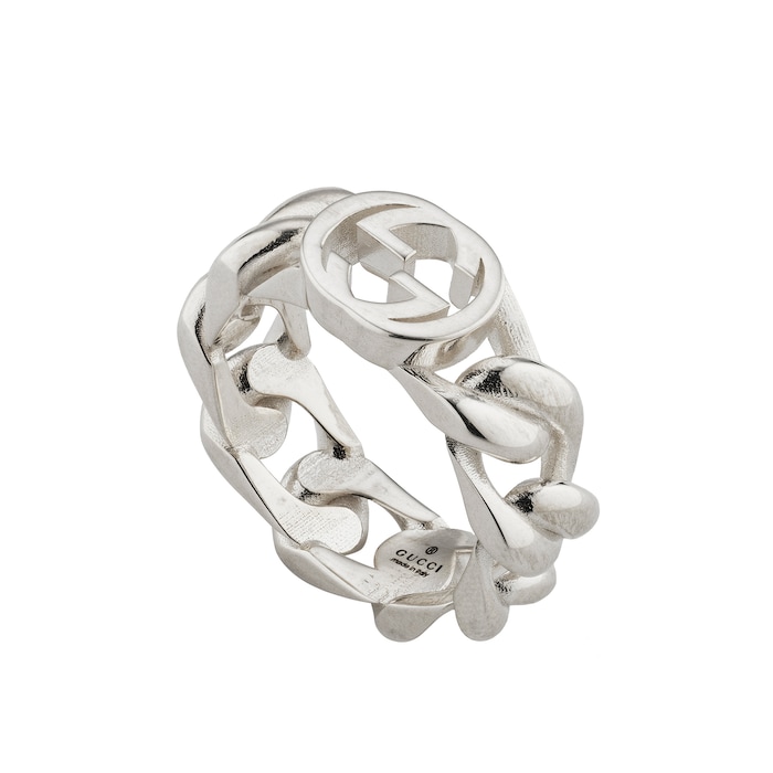 Gucci Gucci Interlocking Sterling Silver Link Ring - Size 6.5