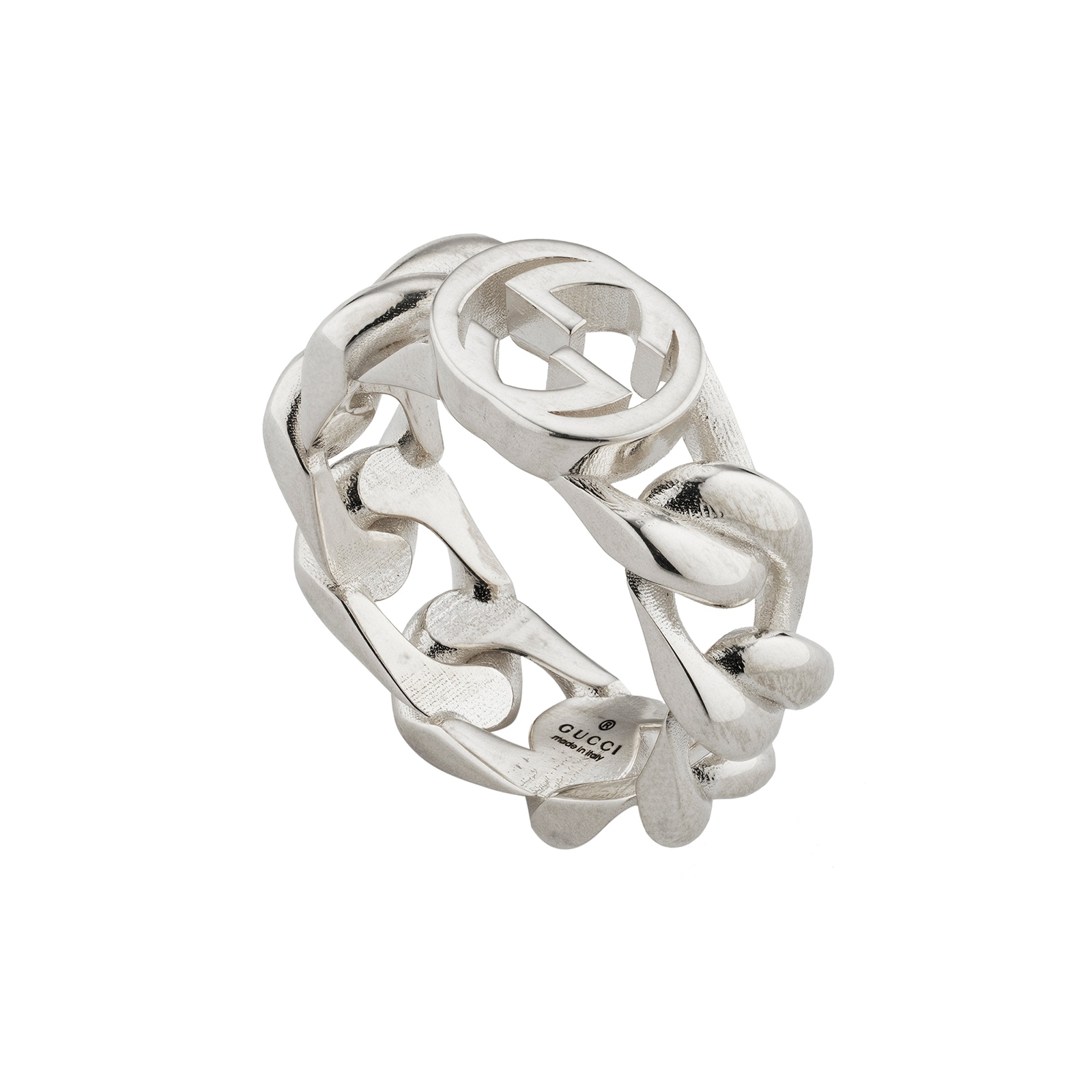 Gucci Gucci Interlocking Sterling Silver Link Ring - Size 6.75