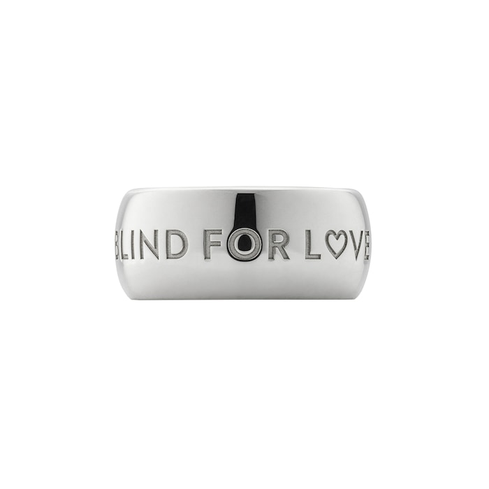 Gucci Gucci Blind For Love Sterling Silver Ring - Size 6.5