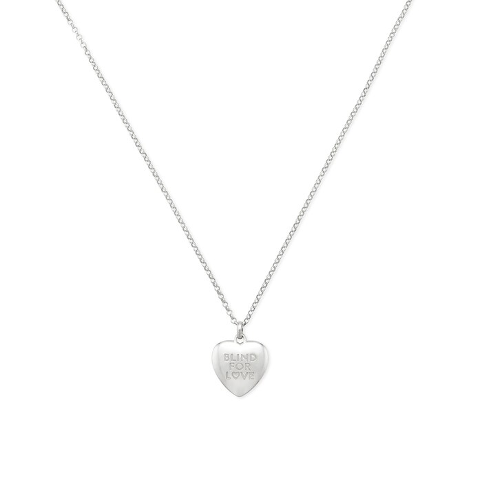 Gucci Gucci Blind For Love Steling Silver Heart Pendant Necklace