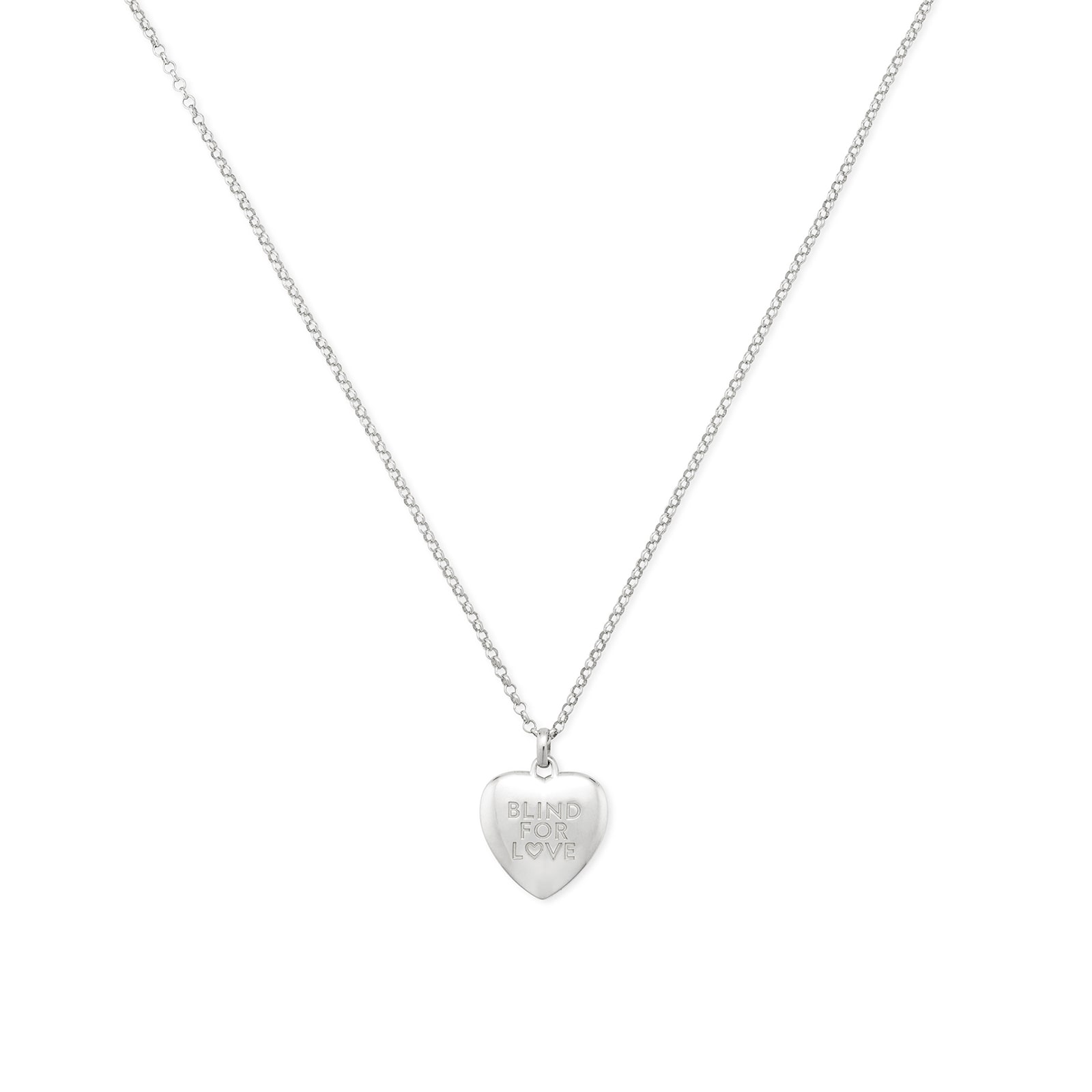 Gucci Gucci Blind For Love Steling Silver Heart Pendant Necklace