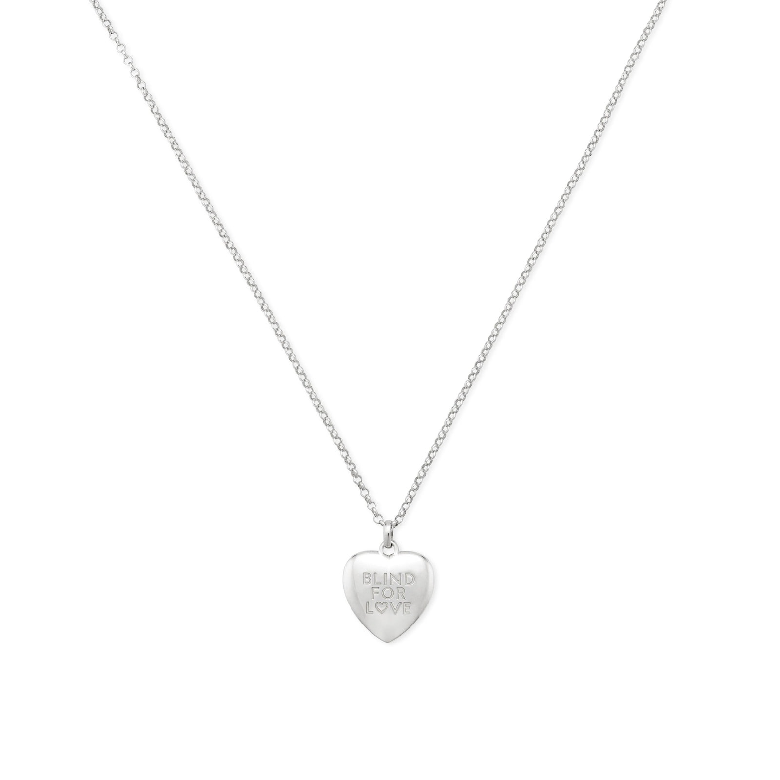 Gucci Blind For Love Sterling Silver Heart Pendant Necklace