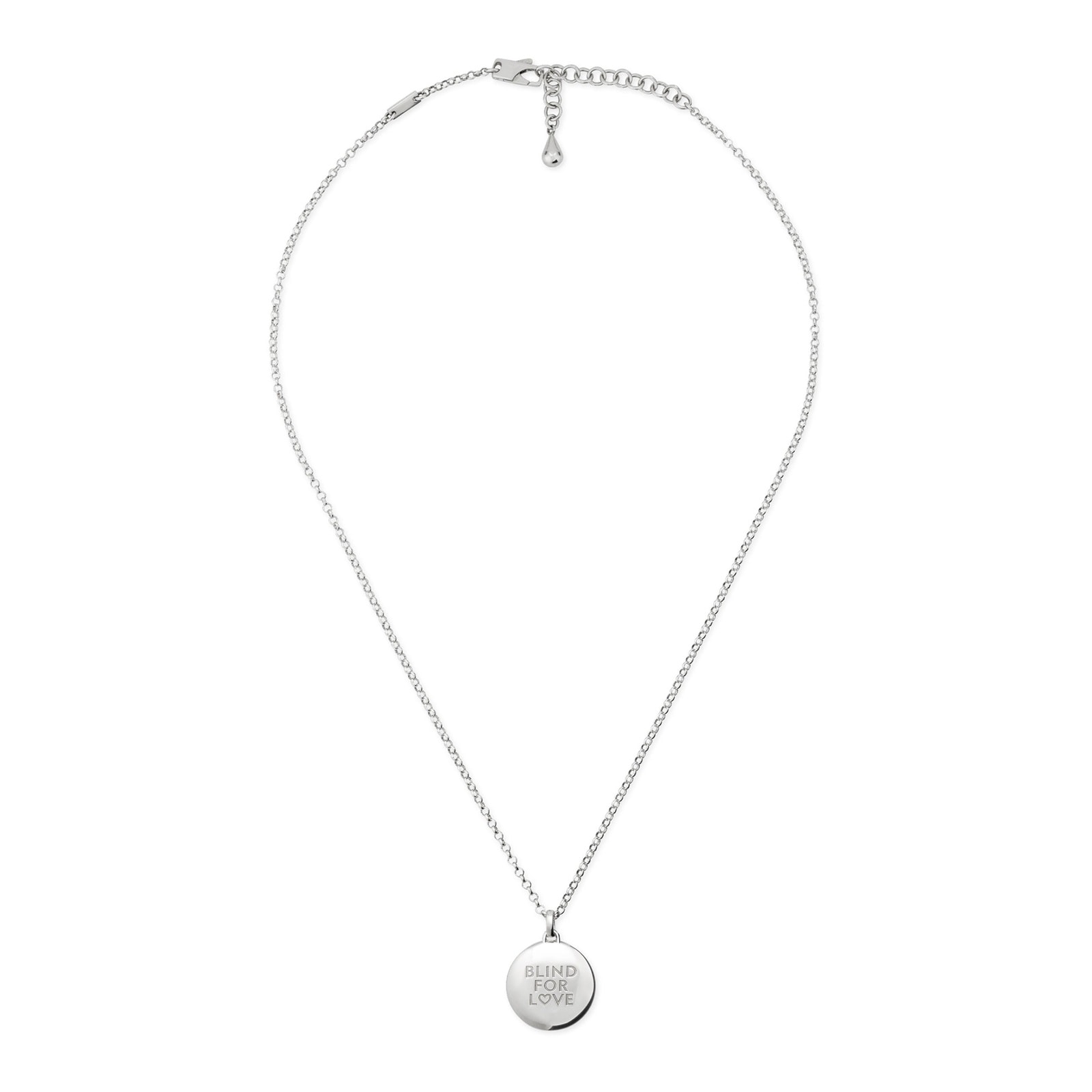 Gucci Blind For Love Sterling Silver Round Pendant Necklace