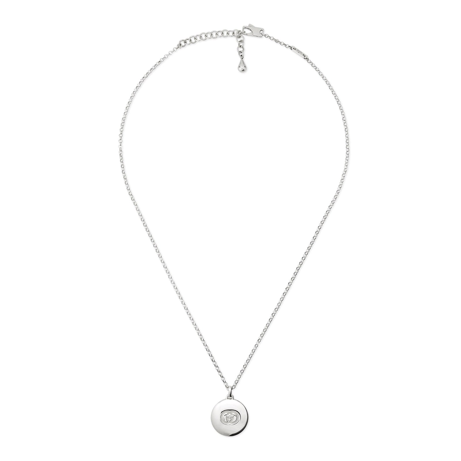 Gucci Blind For Love Sterling Silver Round Pendant Necklace