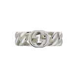 Gucci Gucci Interlocking Sterling Silver 7mm Ring - Ring Size M