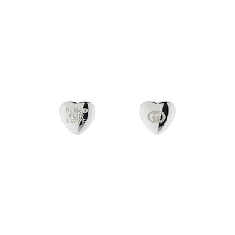 Gucci Blind For Love Sterling Silver Heart Stud Earrings Gucci Blind For Love Sterling Silver Heart Stud Earrings