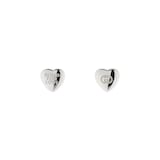 Gucci Blind For Love Sterling Silver Heart Stud Earrings