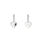 Gucci Blind For Love Sterling Silver Heart Drop Earrings
