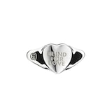 Gucci Blind For Love Sterling Silver Heart Ring - Ring Size J