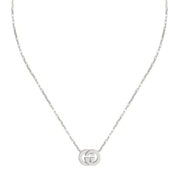 37342136 - Gucci Interlocking Sterling Silver Pendant Necklace